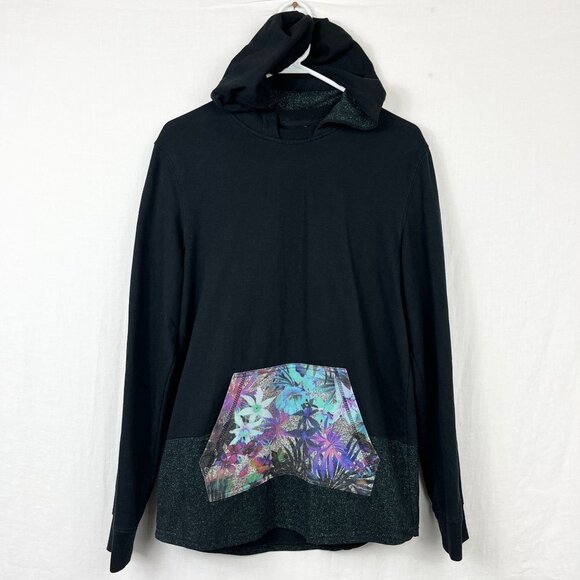On The Byas Pullover Hoodie Mens M Hippie Art To Wear Festival Unisex Floral - Picture 1 of 12